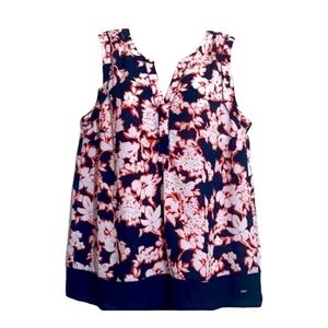 TOMMY HILFIGER, NWOT, WOMENS SLEEVELESS TOP IN NAVY, WHITE & RED. SIZE S/P